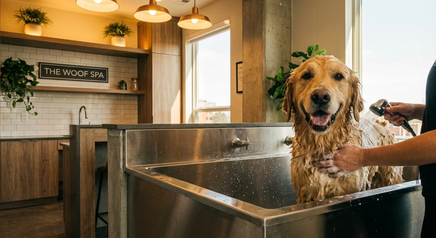 DOMO Living pet spa and wash area for residents