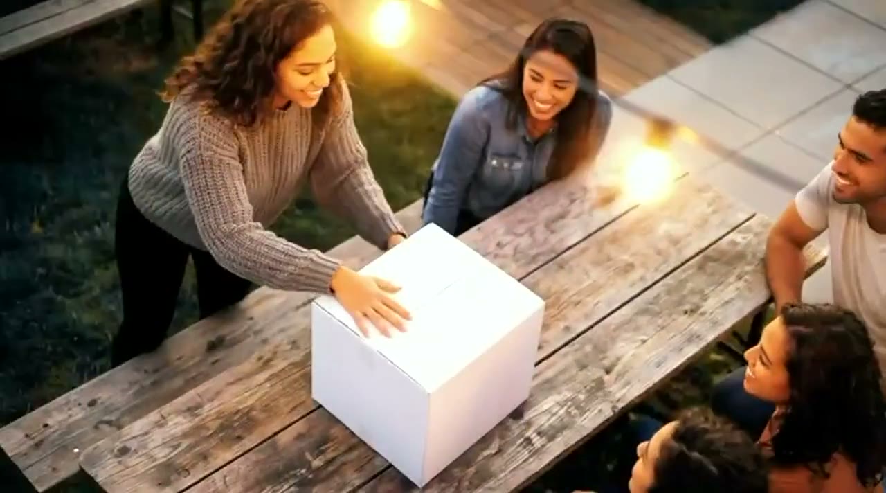 DOMO Living rooftop community deck with residents at golden hour